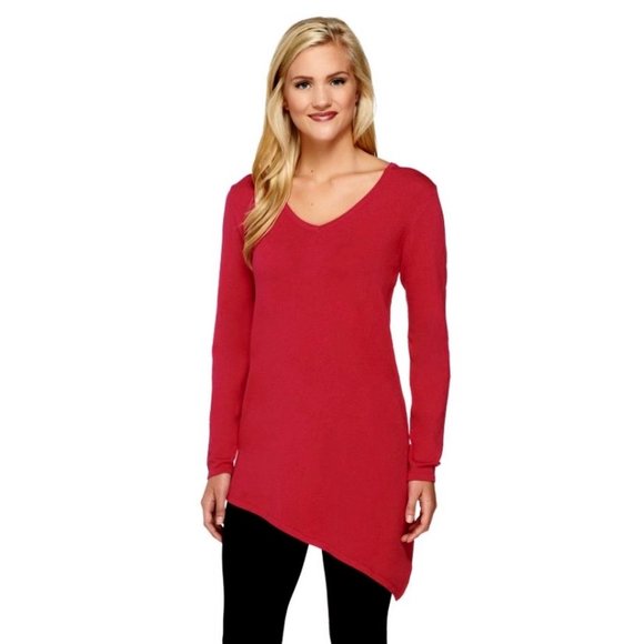 Susan Graver Tops - SUSAN GRAVER Asymmetrical Sweater Tunic #BC13